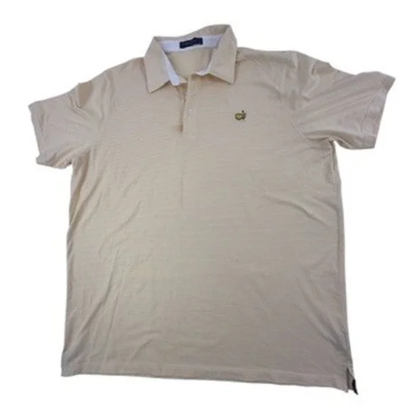 Masters Clubhouse Collection Polo Shirt Mens XXL Yellow Striped Golf CCK1780-01 - Picture 1 of 12